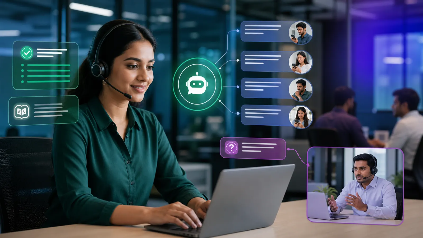 AI WhatsApp chatbot workflow for business teams using WhatsApp