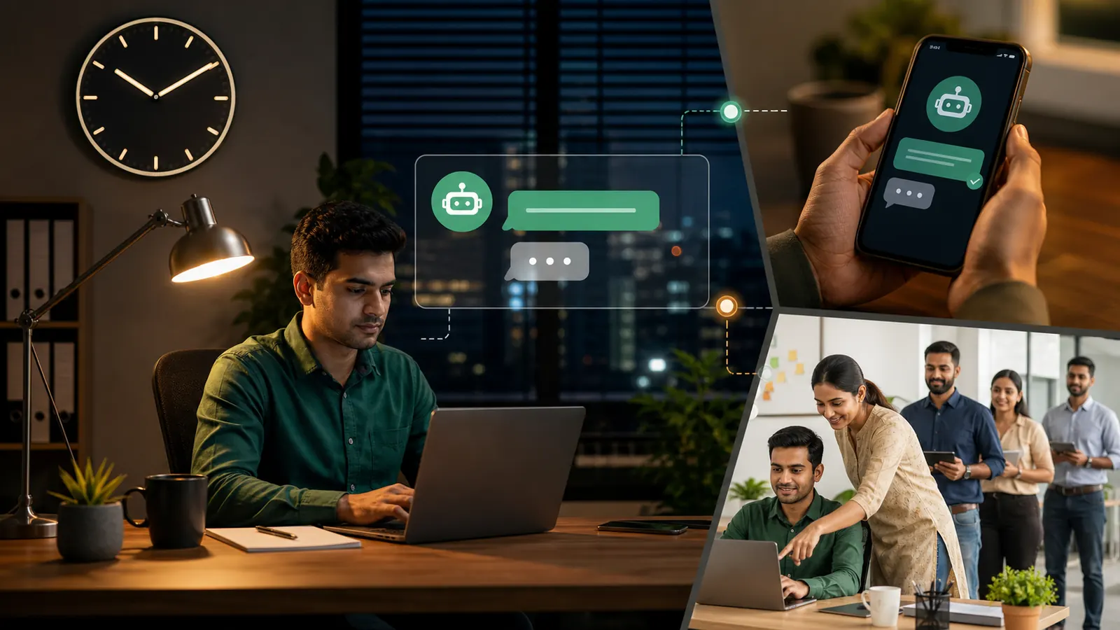 WhatsApp away message workflow for business teams using WhatsApp